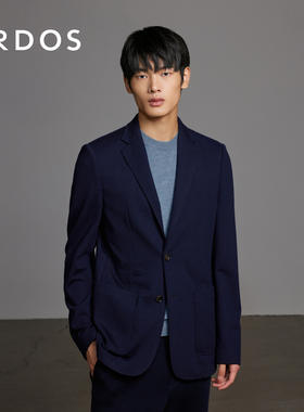ERDOS 男装羊毛羊绒混纺西服春季款深蓝色休闲西装外套轻商务