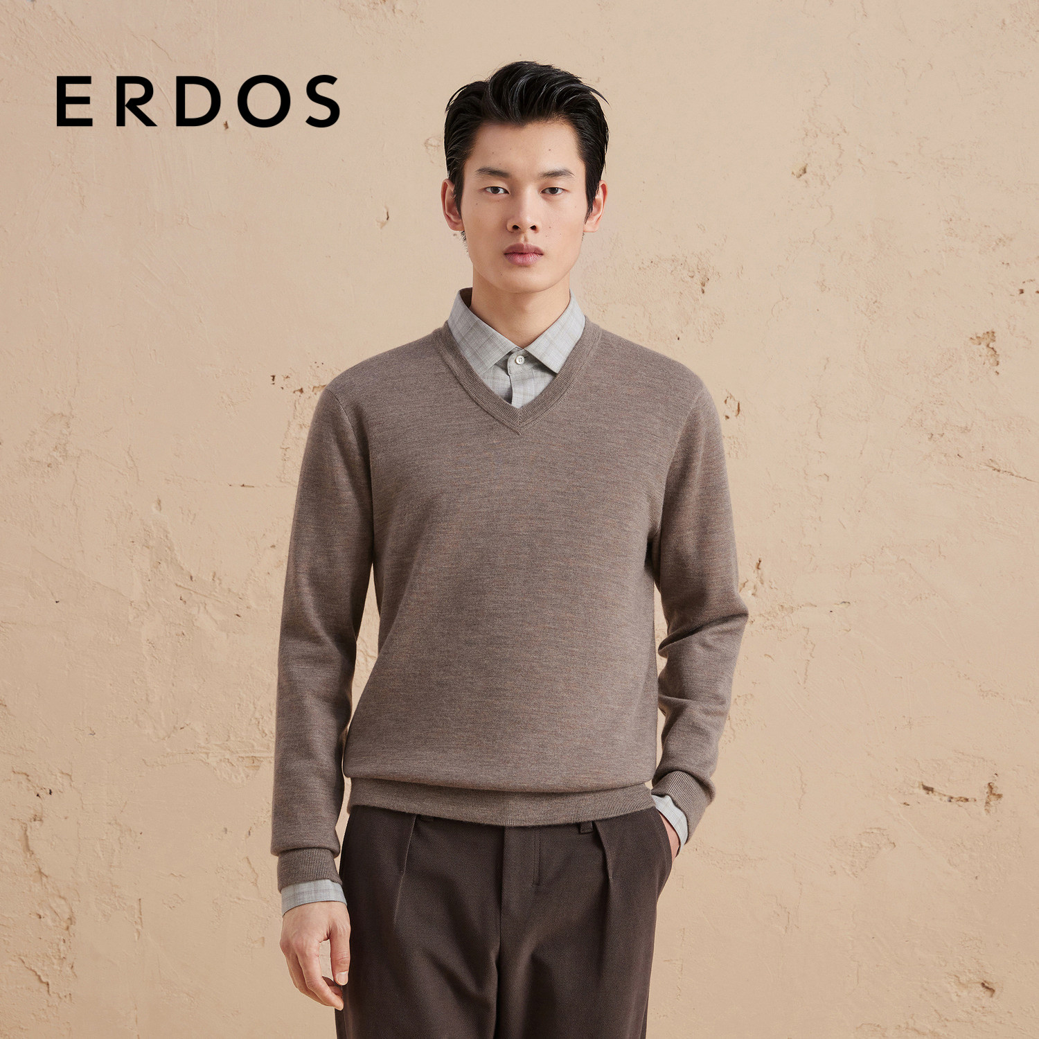 ERDOS 男装羊绒衫秋冬多色精纺V领双提厚款保暖针织衫,男装,羊绒套衫,淘宝优惠券,粉丝福利购,淘宝优惠卷