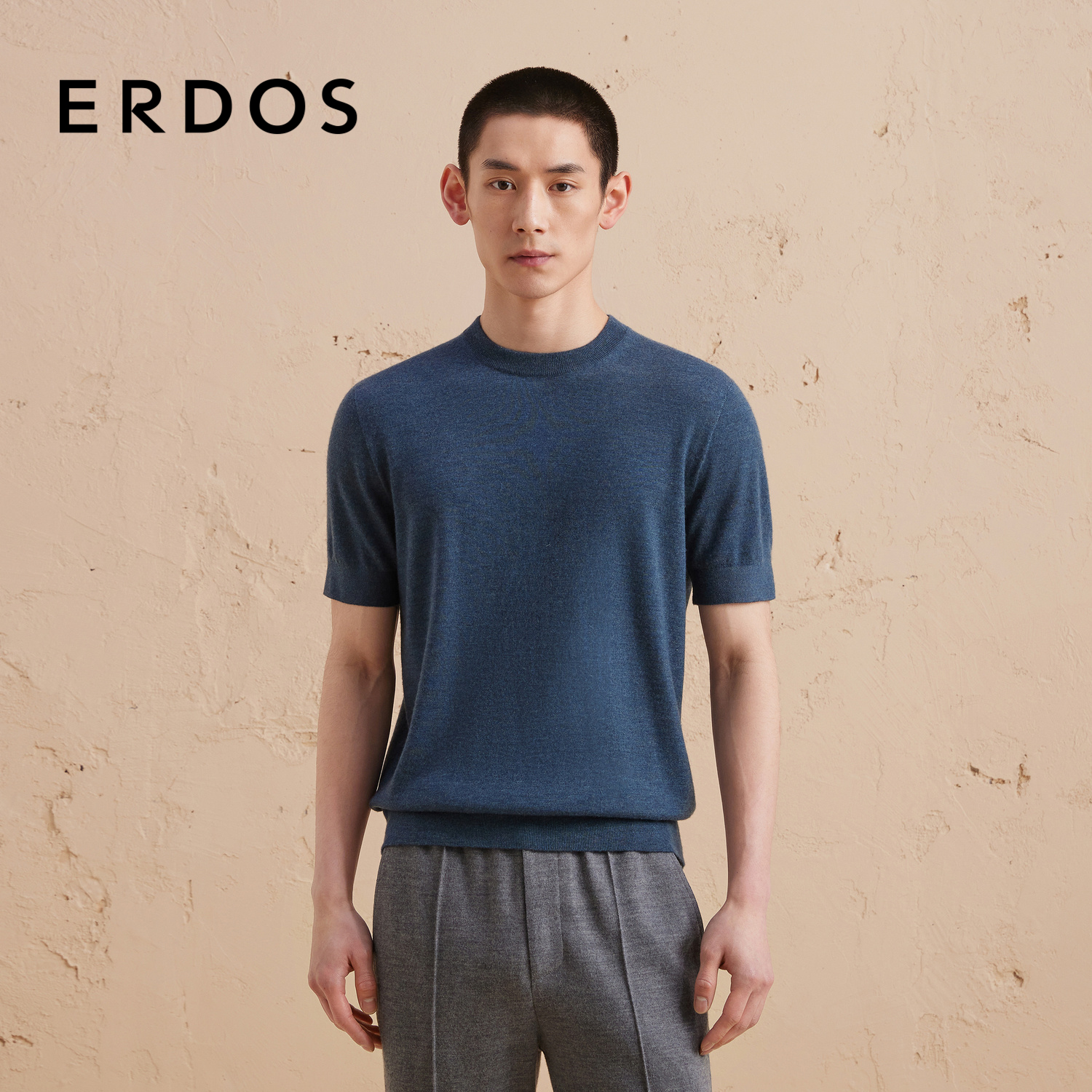 ERDOS男装短袖纯羊绒衫
