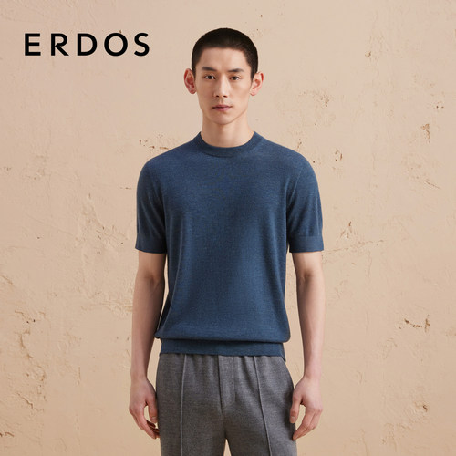 ERDOS男装短袖纯羊绒衫