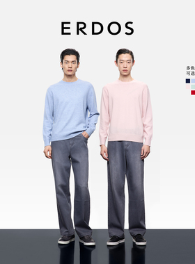 ERDOS 男装羊绒羊毛羊绒衫25冬新品宽松亲肤百搭新年红色针织衫