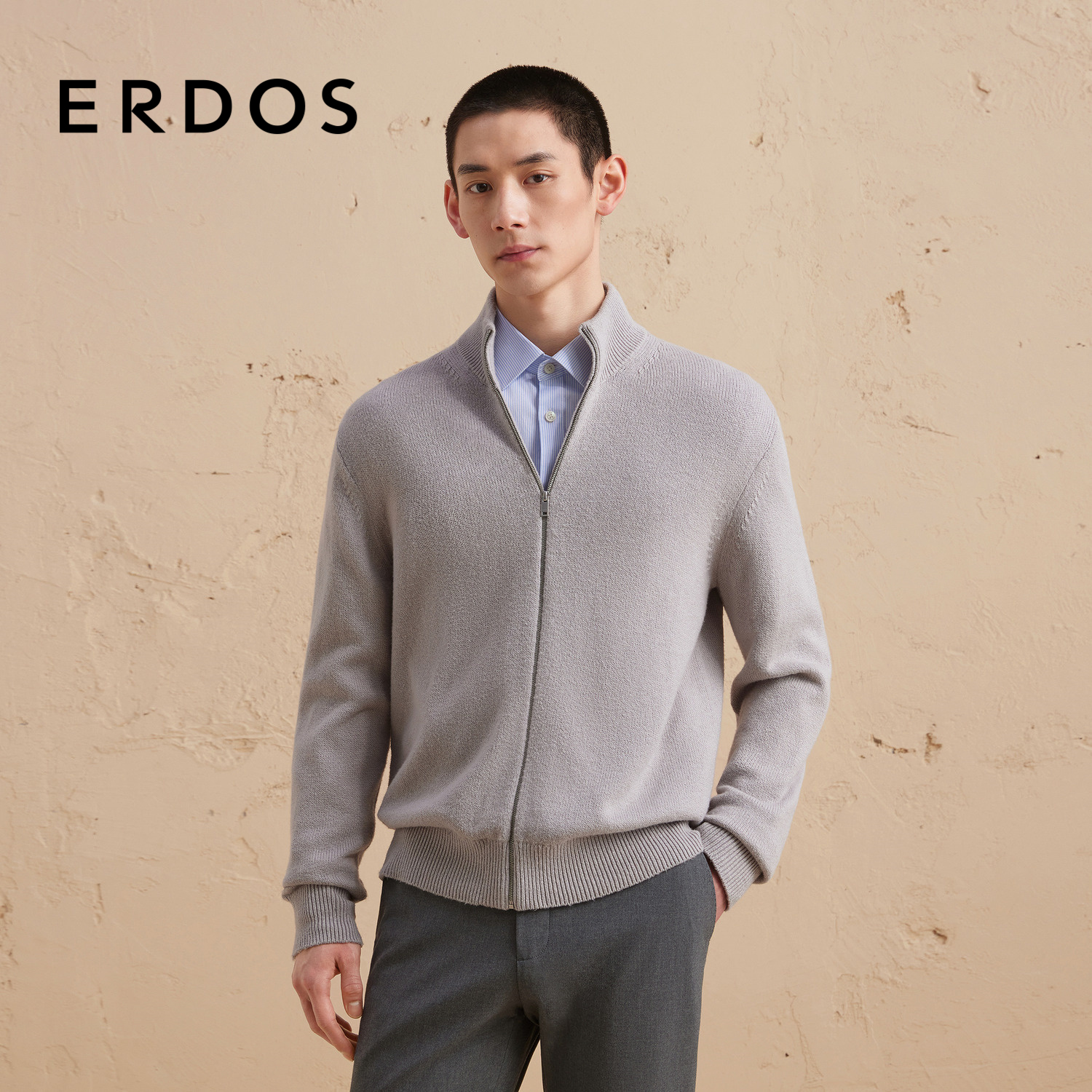 ERDOS男装棉绒混纺开衫