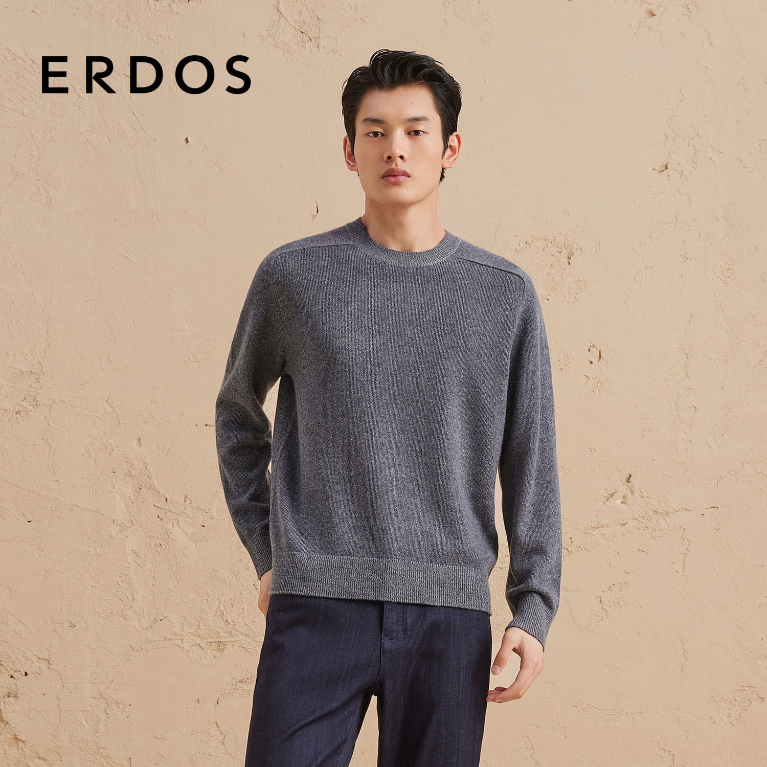 ERDOS圆领马鞍肩羊绒衫