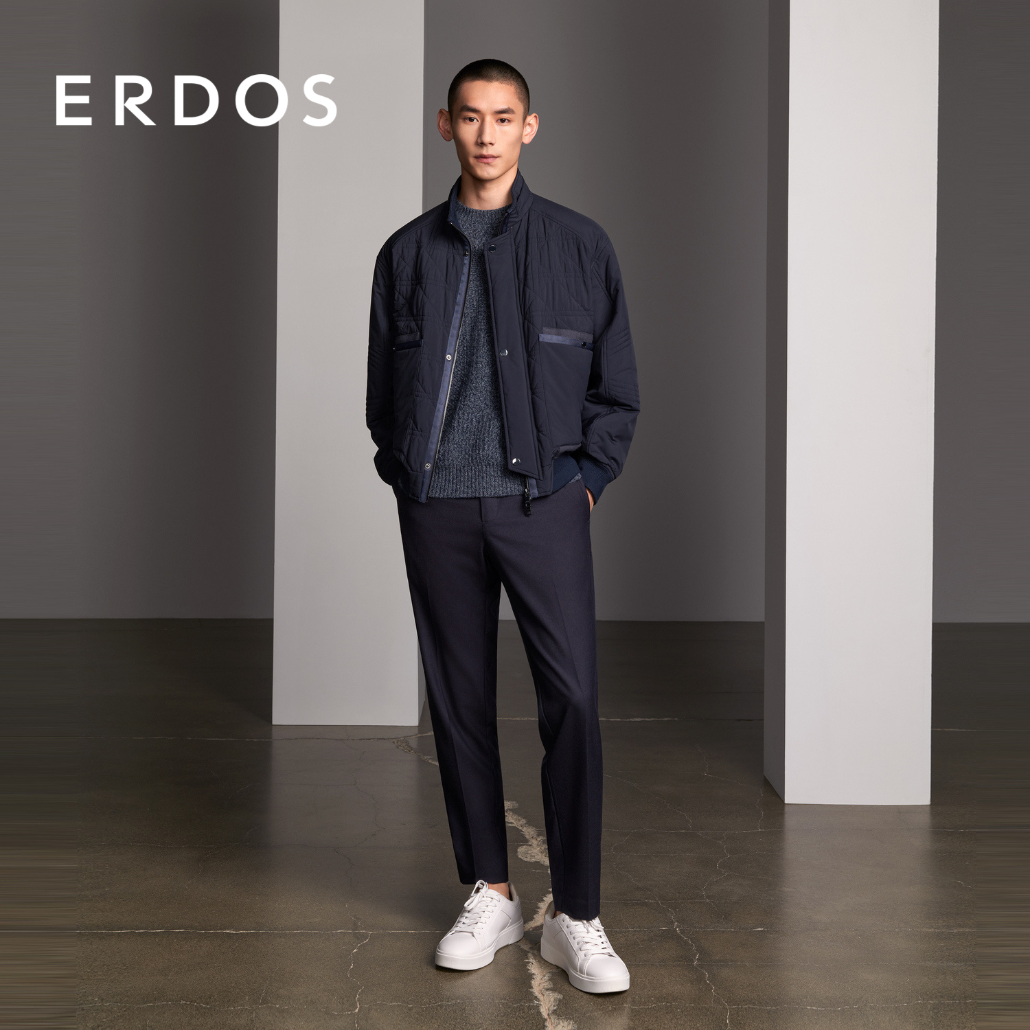 Erdos春季男装直筒长裤