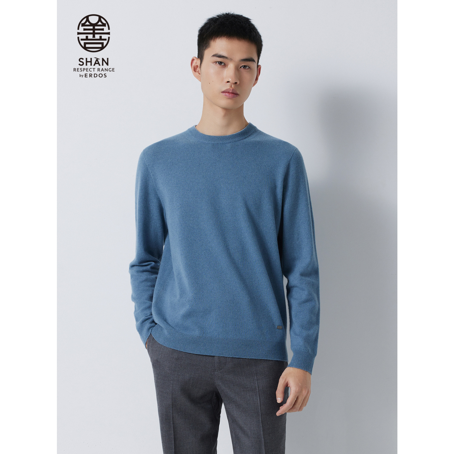 【善系列】ERDOS 男装羊绒衫早秋纯色圆领百搭轻暖针织衫