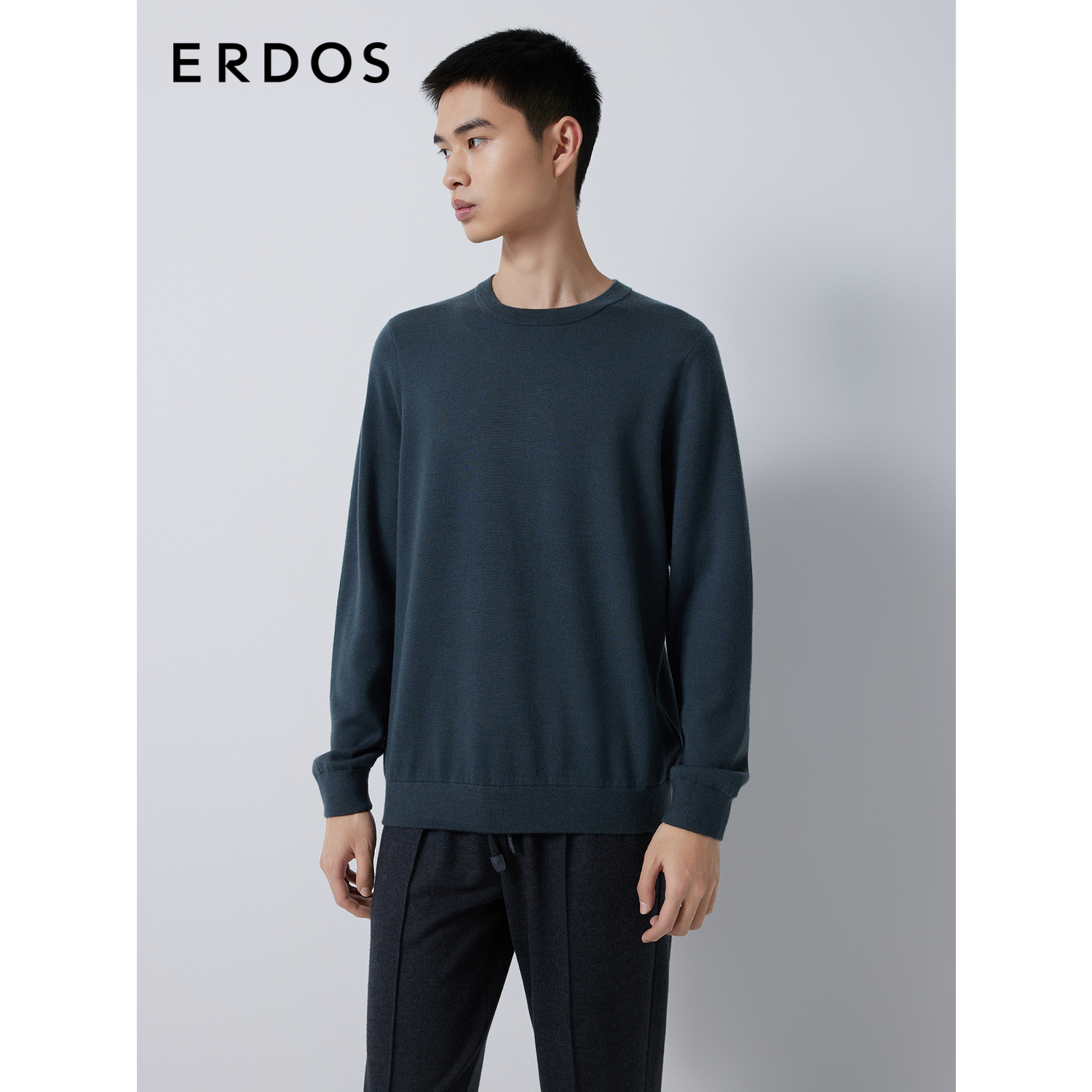 ERDOS 男装羊绒针织衫早秋精纺双提加厚羊绒衫保暖舒适