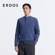 ERDOS 男装羊绒衫25年春新款精纺立领亨利衫商务休闲轻暖针织衫