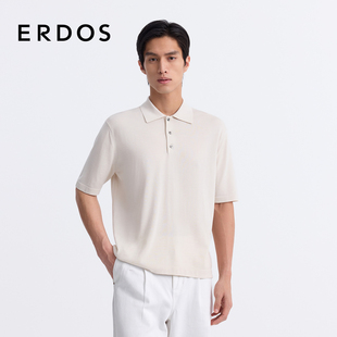 翻领弹力短袖 ERDOS 25年春夏新款 男装 上衣商务休闲 丝毛混纺POLO衫