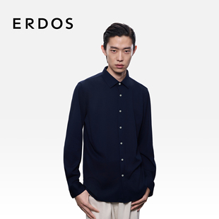 25冬新品 丝绒莫代尔珠地布衬衫 亲肤细腻经典 长袖 ERDOS 衬衫 男装