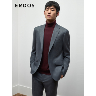外套商务正装 羊绒西服秋冬灰色直筒西装 低调 男装 ERDOS
