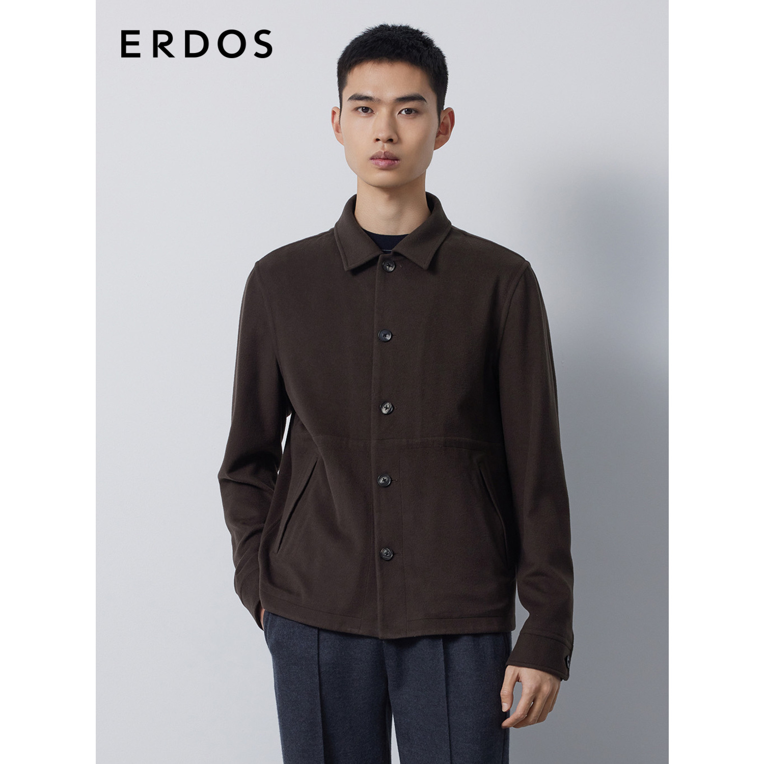 纯羊毛夹克Erdos翻领秋冬