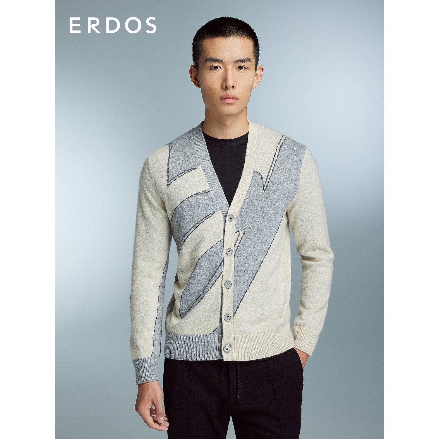 ERDOS 男装羊绒针织开衫V领加厚羊绒衫时尚休闲,男装,羊绒开衫,淘宝优惠券,粉丝福利购,淘宝优惠卷