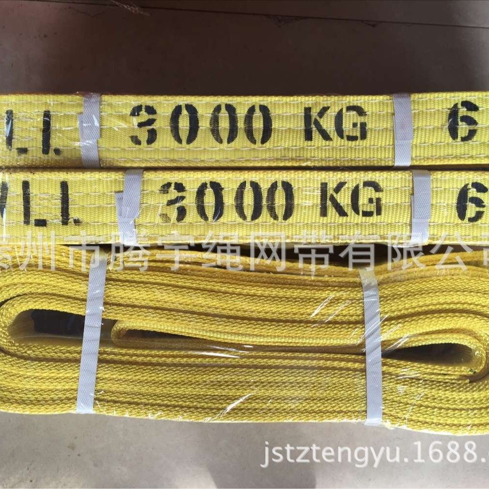 扁平起重吊装带3T4T涤纶吊装带3