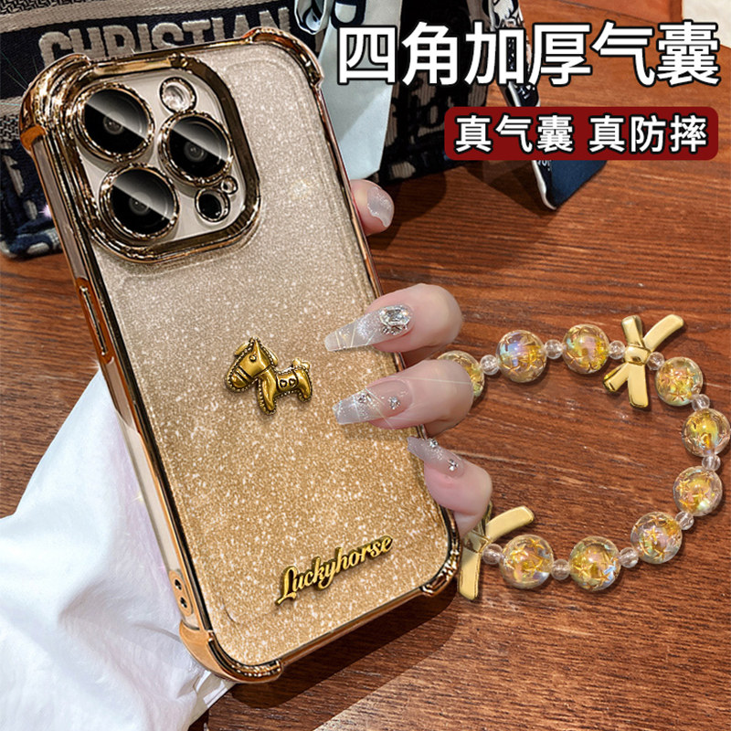 适用苹果系列新年透明电镀手机壳