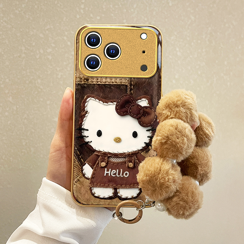 适用苹果系列可爱防摔玻璃手机壳