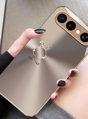 香槟兔适用VIVOS50Promi手机壳30女20新款s19高级s18pro玻璃s17简约s16防摔s15硅胶s12创意s10好看轻奢保护套