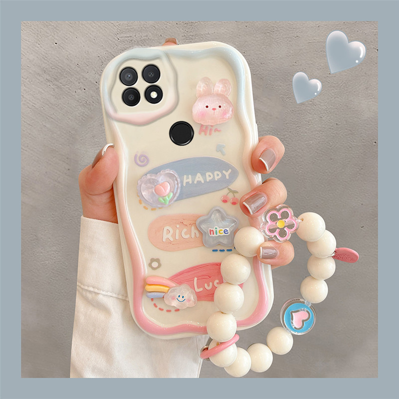 适用oppoa35手机壳立体公仔链条oppoa35硅胶防摔11奶