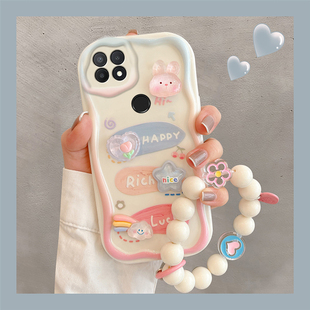 适用oppoa35手机壳立体公仔链条oppoa35硅胶防摔11奶油纹卡通女网红全包新款潮