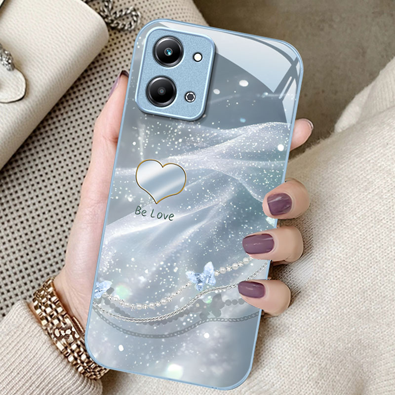 适用荣耀play9t/7/6简约玻璃外壳