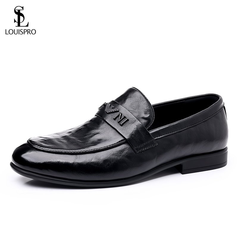 LOUISPRO春季透气商务风男士真皮乐福鞋一脚蹬软底懒人鞋黑色皮鞋,流行男鞋,乐福鞋（豆豆鞋）,淘宝优惠券,粉丝福利购,淘宝优惠卷