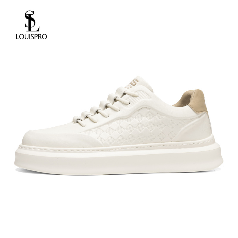 LOUISPRO男鞋厚底板鞋增高小白鞋