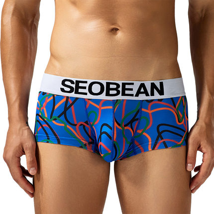 新款seobean希宾男士平角裤时尚潮男线条u凸好型四角裤0212