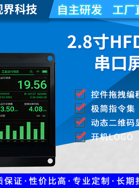 尚视界HF系列2.8寸-TN串口屏液晶显示屏全铁框结构牢固工业专用屏