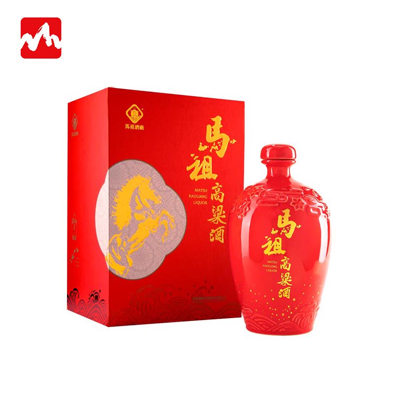 马祖酒厂马祖高粱酒台湾高粱酒坑道窖藏红坛1L清香型58度礼盒装