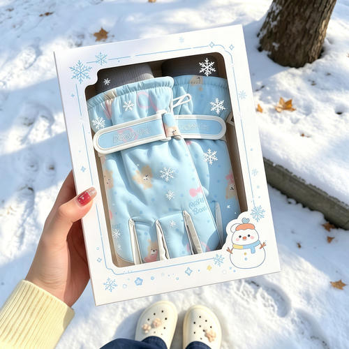 可爱小熊滑雪手套女冬季保