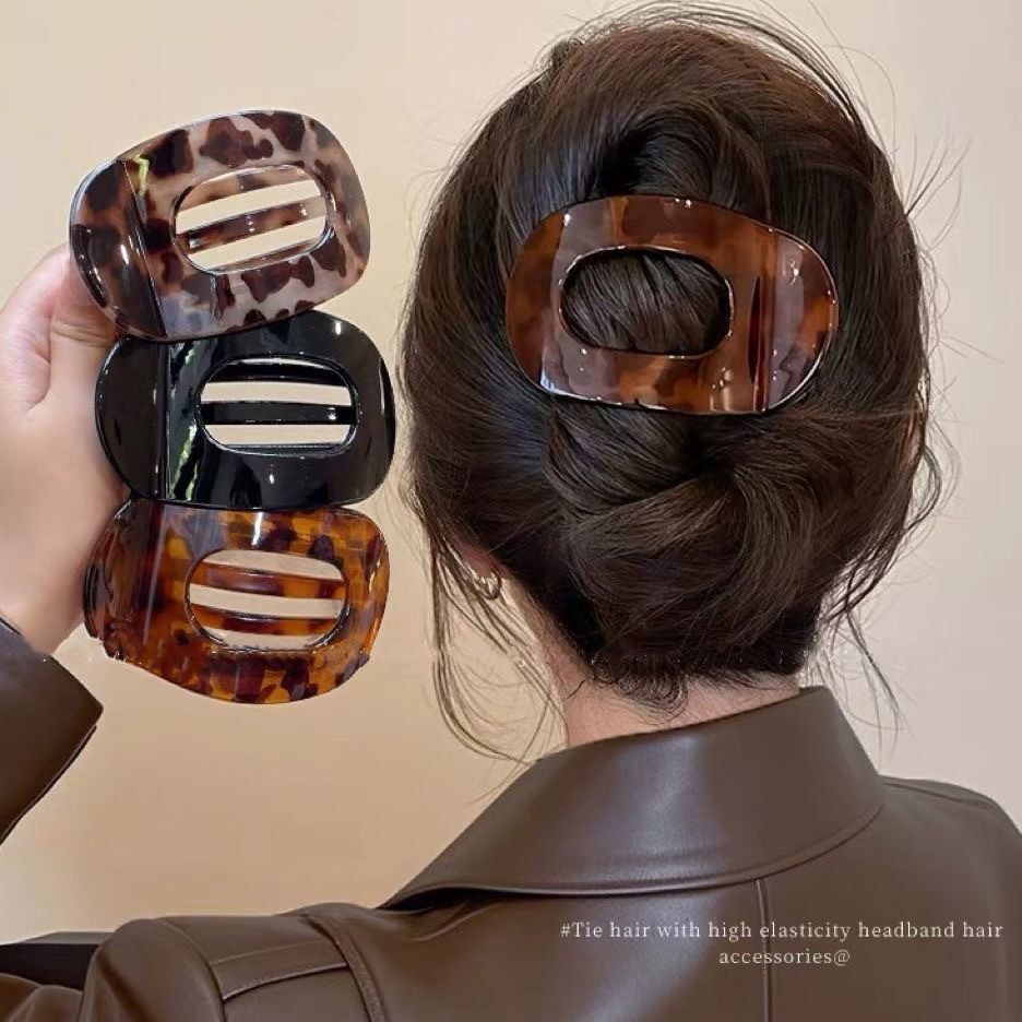 复古气质鲍鱼弧形发夹女后脑勺盘发抓夹大号鸭嘴夹不硌头发卡发饰