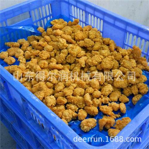 蔬菜鸡米花油炸机 鸡米花滚筒上粉机 小酥肉上浆裹粉设备专业厂家