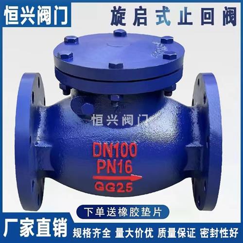 H44T-16旋启式止回阀短体 铸铁铜芯法兰止回阀DN40 50 65 80 100