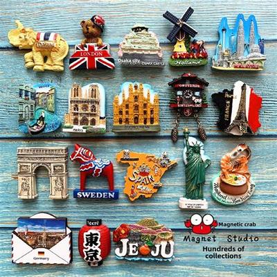 世界各国冰箱贴磁贴个性创意各地旅游纪念旅行新款3d立体磁吸装饰