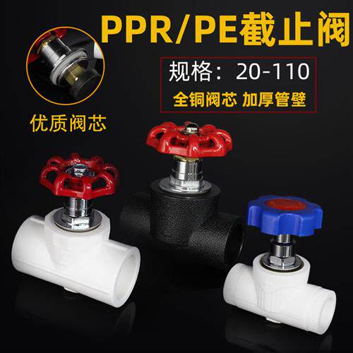 PPR升降式停止阀4分20 PE水管阀门6分25闸阀开关手柄排气管材配件