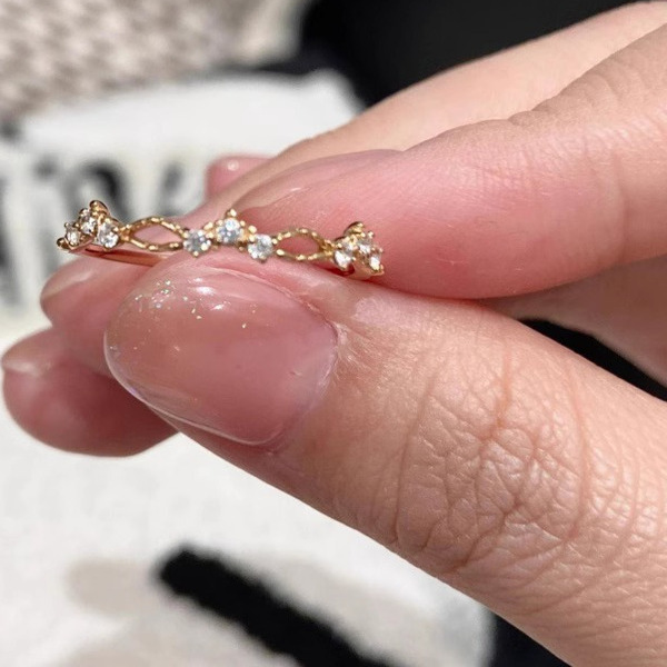 极细mini麦穗戒指女轻奢