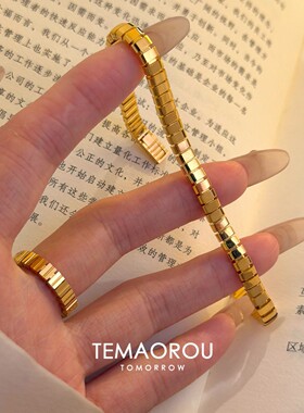 极简老钱风不掉色金色手镯女高级