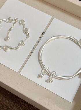 两世欢叠戴铃兰花吊坠手链精致