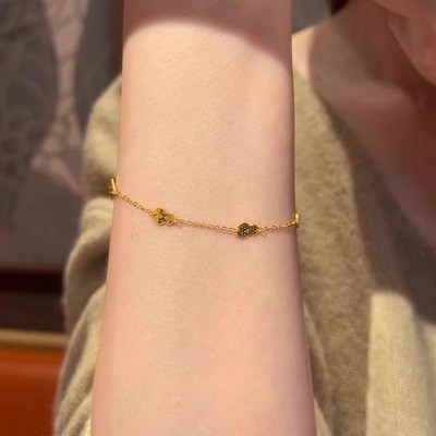 爆闪碎冰冰黄金色葫芦手链不掉色