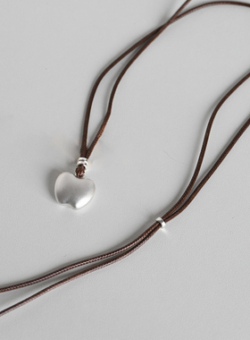 新中式银色小苹果编织项链女款简约高级感小众日常百搭秋冬毛衣链