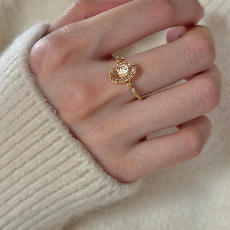 雪花仿白水晶戒指女款秋冬高级感