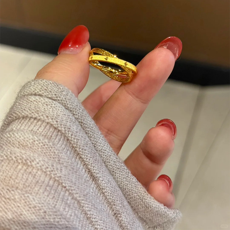 爆闪双层莫比乌斯环戒指女款小众