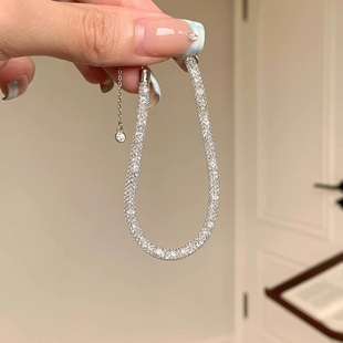 银色钱袋子手链女轻奢高级感百搭精致小众显白时尚2026新款手饰