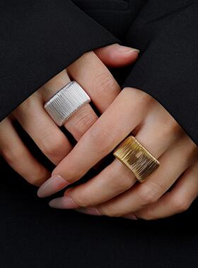 复古金色绕线戒指开口轻奢高级感