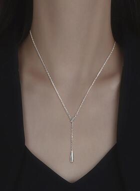 925纯银水滴流苏项链女款2023新款爆款锁骨链轻奢小众设计感颈链