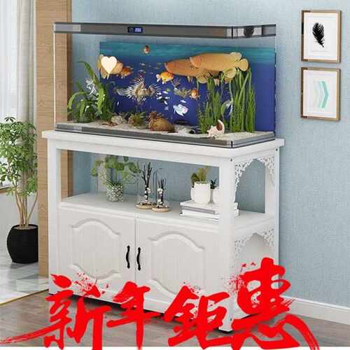 鱼缸架子钢木鱼缸底柜龟缸架金属底座底柜鱼缸桌子简约鱼缸柜