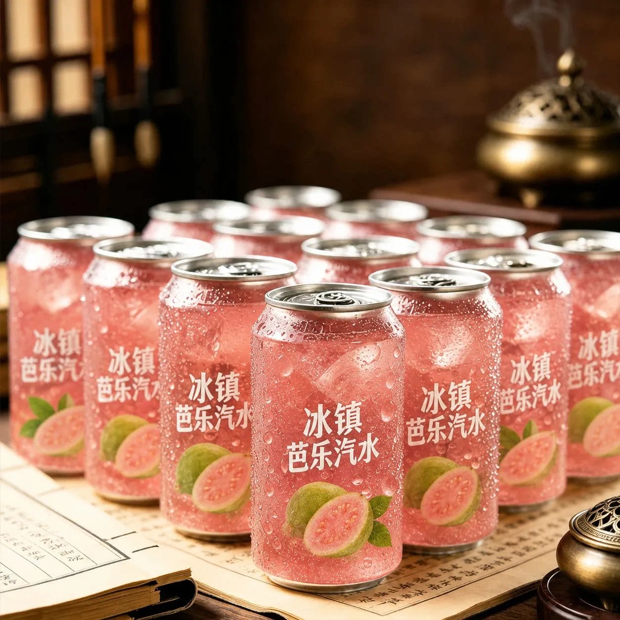 新【300ml】粉红芭乐气泡芭乐果汁清爽解腻高颜值网红饮品