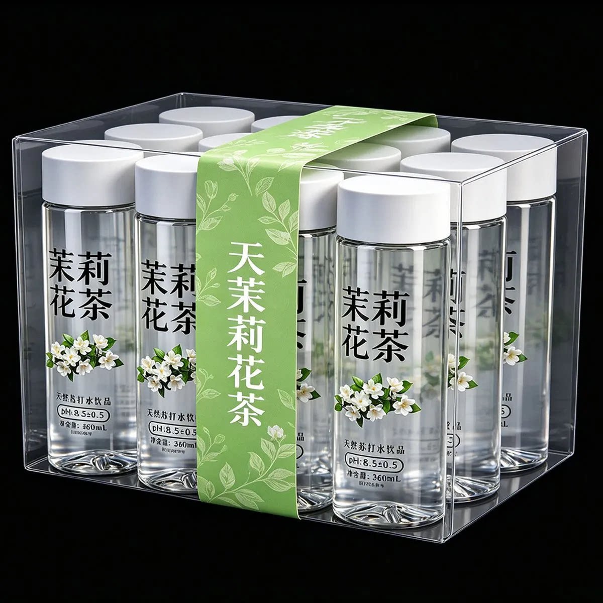【新品】茉莉花茶天然苏打水360ml/瓶聚餐清新补水茉莉茶饮料
