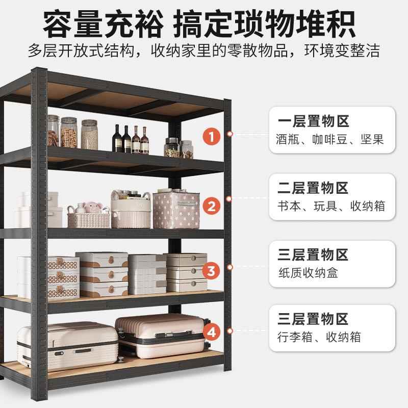 货架置物架落地多层客厅收纳架柜子储物超市储家用架子铁艺仓书架