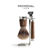 MONDIAL1908男士 手动剃须刀剃须膏皂起泡刷镀铬架子三件套礼物