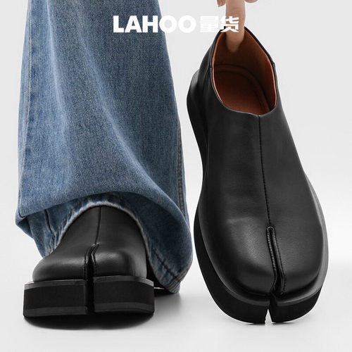 LAHOO量货 2026新款厚底分趾鞋一脚蹬平底单鞋休闲百搭网红猪蹄鞋